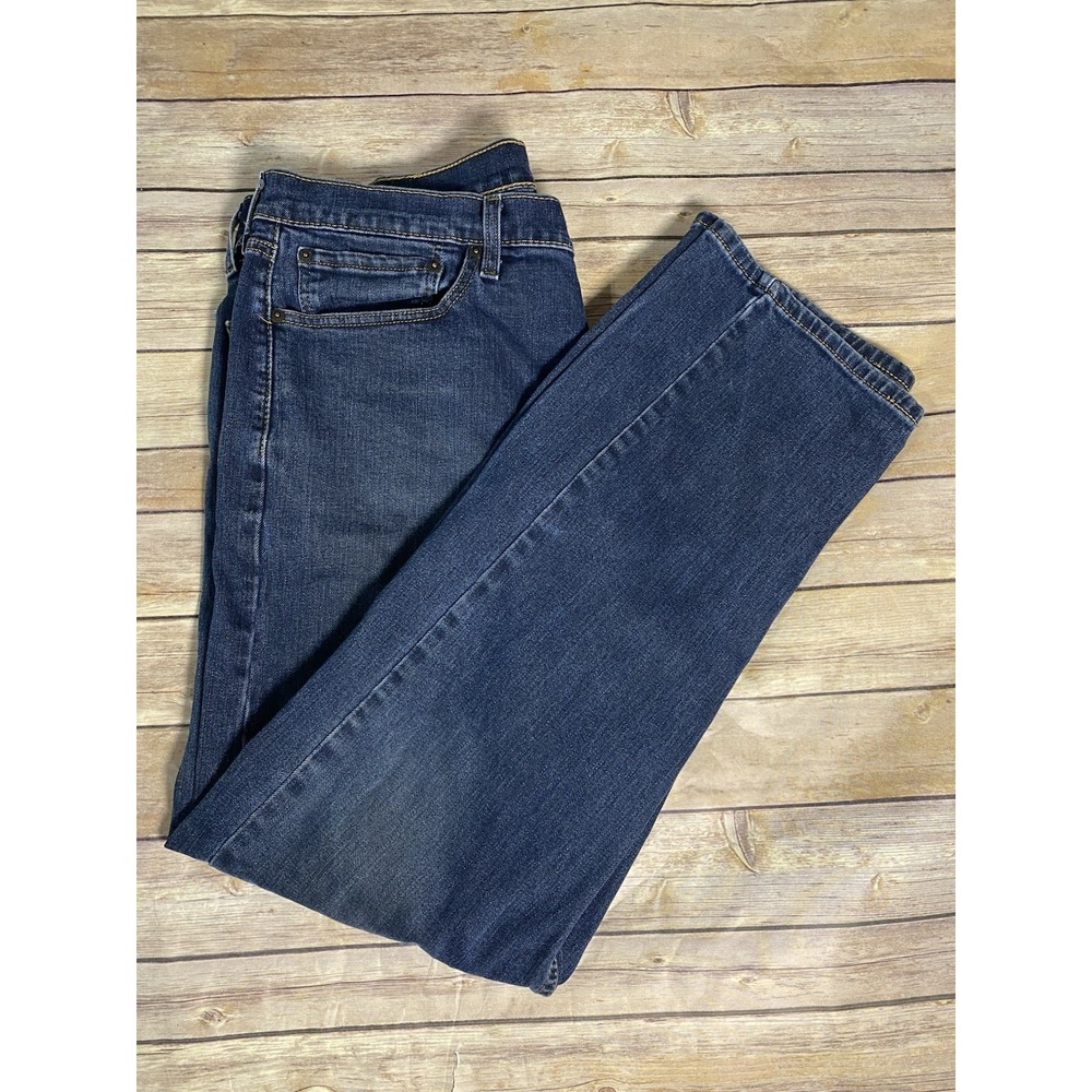 Levi's 505 Straight Regular Fit Jeans Mens 38x32 Dark Wash Blue Denim Big E